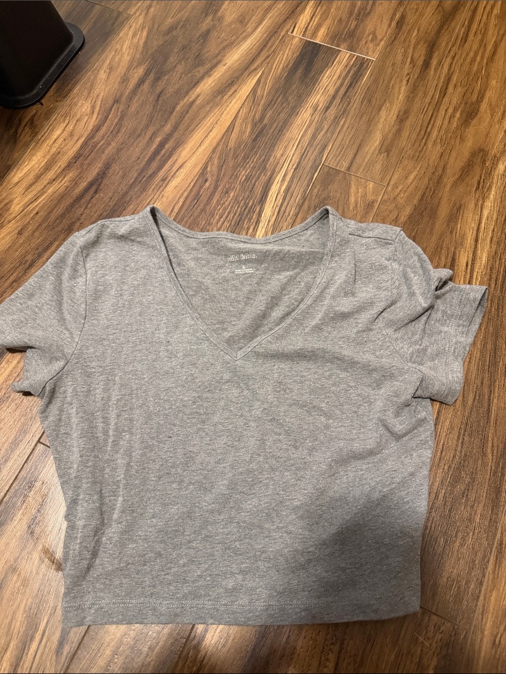 wild fable Heather Gray V-Neck Crop Tee